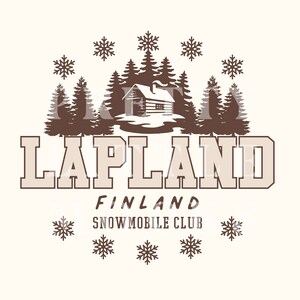Lapland Snowmobile Club, Trendy PNG And SVG Design Digital Download, Christmas Cute Aesthetic, Holidays Retro Vintage Style, Streetwear