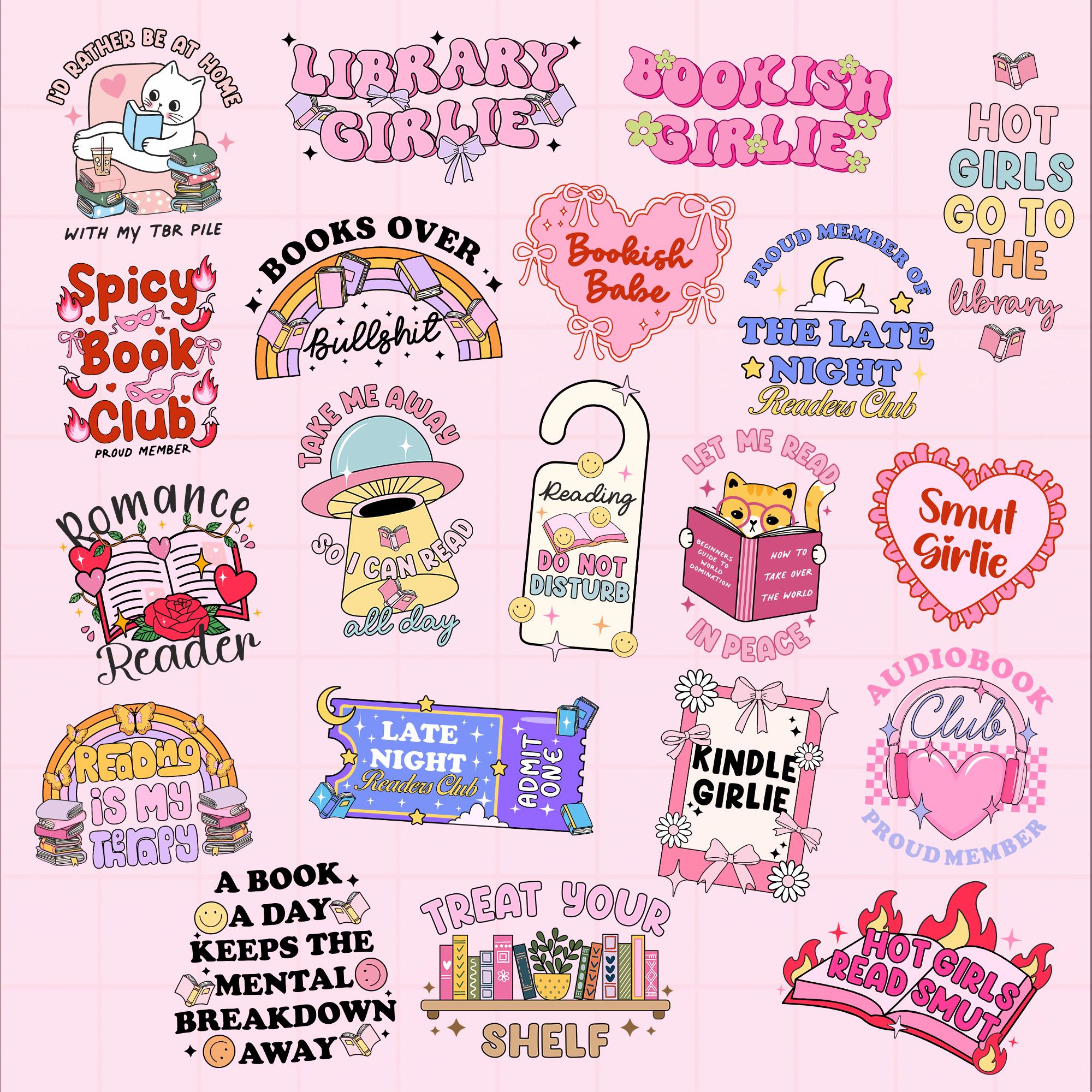 Bookish PNG SVG Bundle, Book Lover Sublimation Design, Bookish Clipart ...