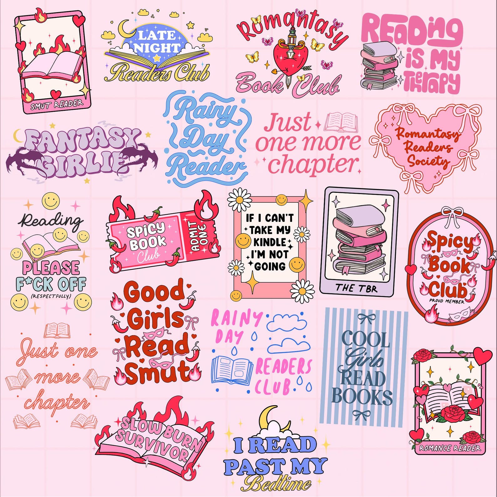 Bookish PNG SVG Bundle, Book Lover Sublimation Design, Bookish Clipart ...