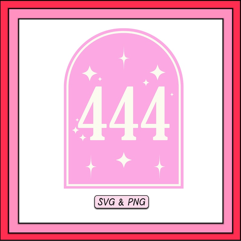 Angel Number 444 SVG PNG Design, Trendy Digital Download, Sublimation ...