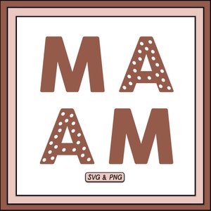 Mama Reversed Brown SVG PNG Design, Trendy Digital Download, Mother&#39;s Day Mama Mum Mom, Cute Sublimation Png