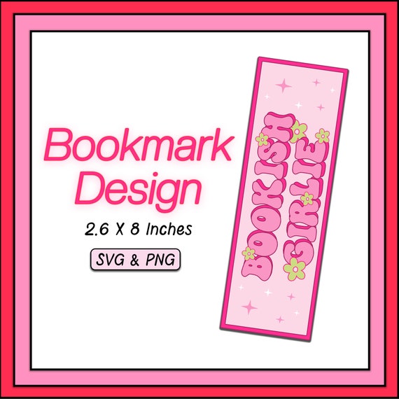 Bookish Girlie SVG PNG Design, Digital Download, Trendy Book Svg, Printable Bookmark Design, Cute Free Commercial Use Cut File, Retro Groovy