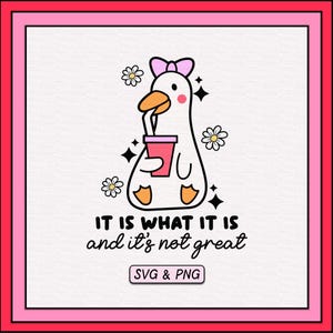 It Is What It Is Goose SVG PNG Design, Digital Download, Trendy Cute Goose Svg, Retro Groovy, Mental Health Anxiety Svg, Sublimation File