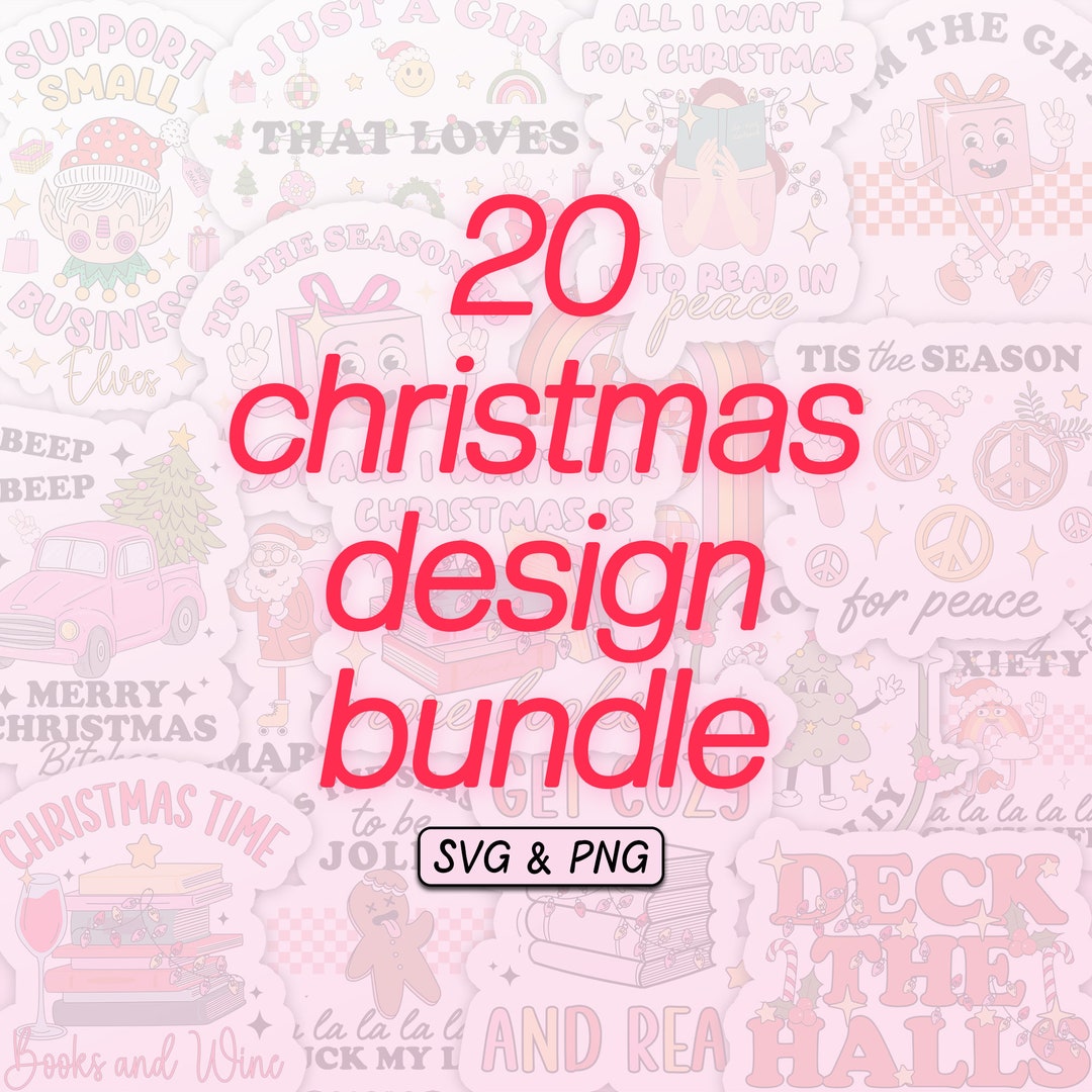 Christmas Bundle 20 SVG & PNG Designs, Digital Download, Trendy ...