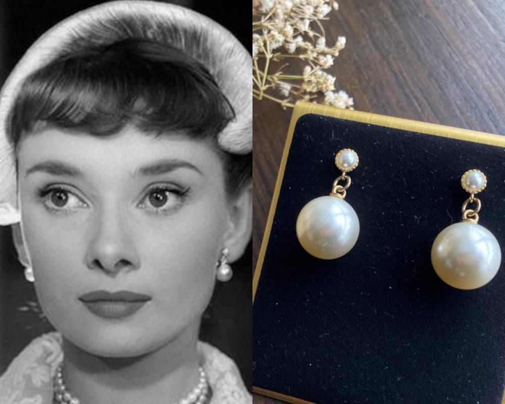 Audrey Hepburn's classic pearl earrings, other closet items head to auction  - ABC News