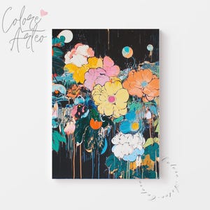 Dark Moody Floral Abstract Print - Vintage Botanical Art, Cottagecore Wall Decor, Earthy Nature Painting, Digital Download 400