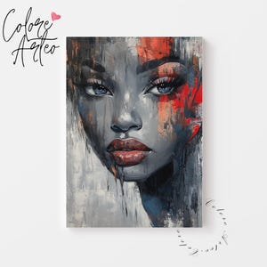 Ethereal Surreal Portrait Print - Moody Dreamlike Woman Art, Fantasy Whimsical Digital Painting, Dark Romantic Wall Decor 87