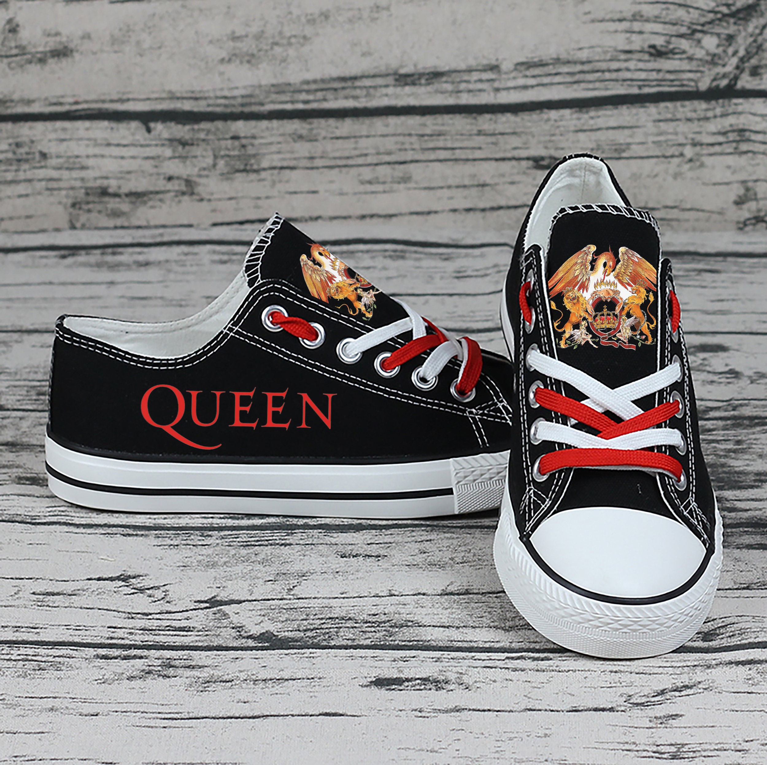 Queen Rock Band Black Low top Shoes Freddie Mercury Shoes Etsy