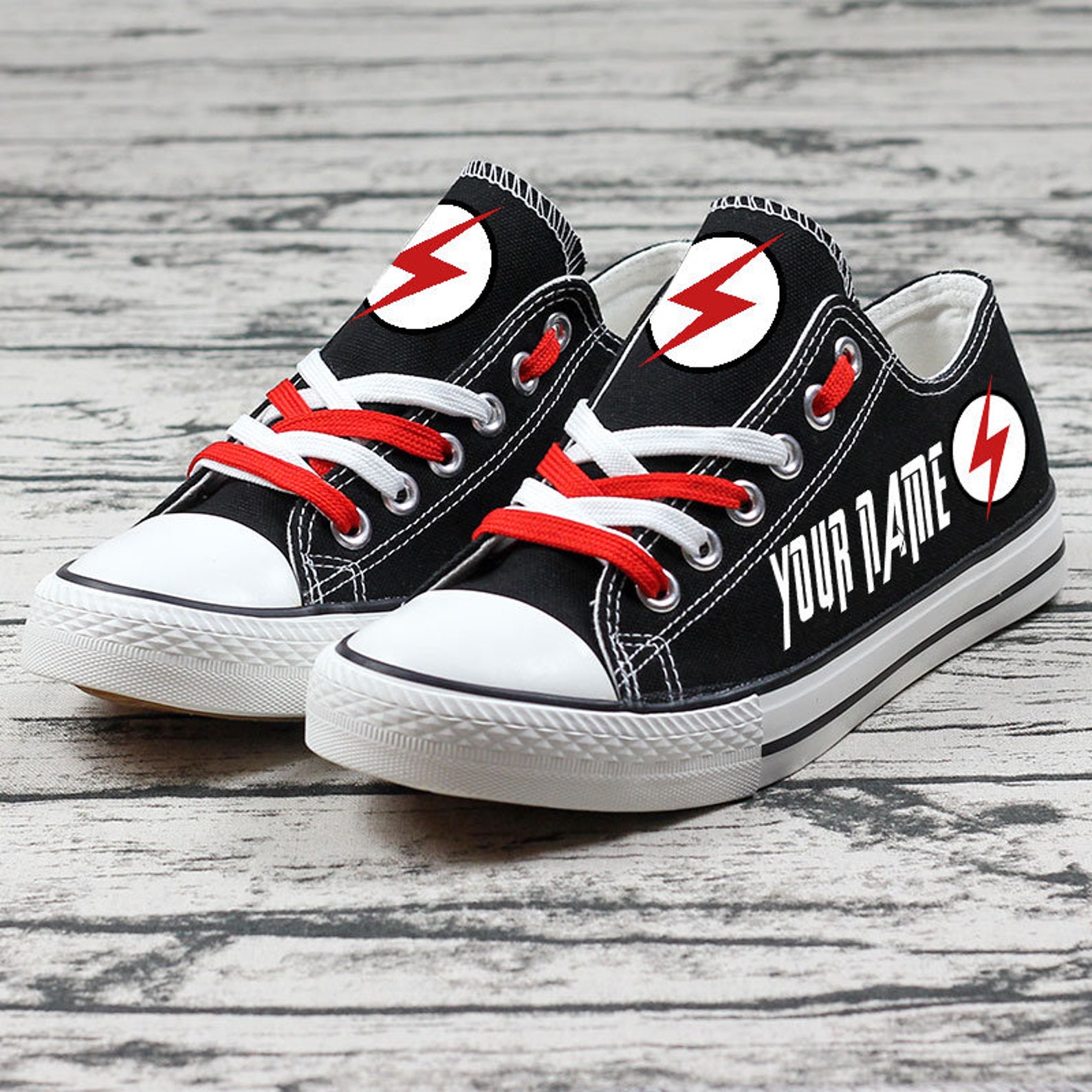 Kid Flash Superhero Personalized Custom Name Low Top Shoes Etsy