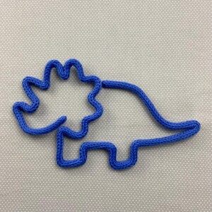 Dino - Triceratops Wall Art, Knitted Wire Shape, Nursery Decor, Dinosaur Decor, Room Door Sign, Baby Decoration