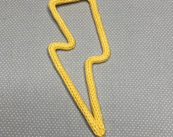 Lighting Bolt, Knitted Wire Wall Art, Nursery Decor, French Knitting Wire Art Wall Hanging, Baby Room, Baby Shower Decoration