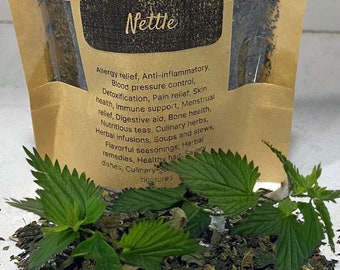Organic Nettle Leaves Dried Cut, 100% Premium, Home-grown, No GMO, No Pesticides, Hand-Picked, Air-Dried, Tea, Spice, Soap, Crafts