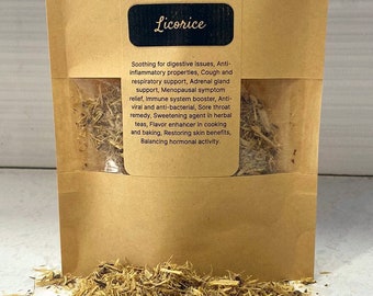 Organic Licorice Dried Root ~ 100% Premium, Home-grown, No GMO/Pesticides, Hand-Picked. For Tea, Baths, Spices and Marinades, Crafts, Soap