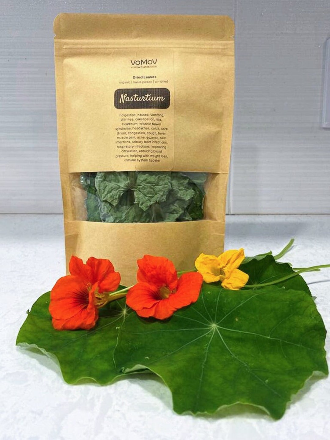 Organic Nasturtium Leaf Dried Cut 100 Premium, Homegrown, No GMO, No