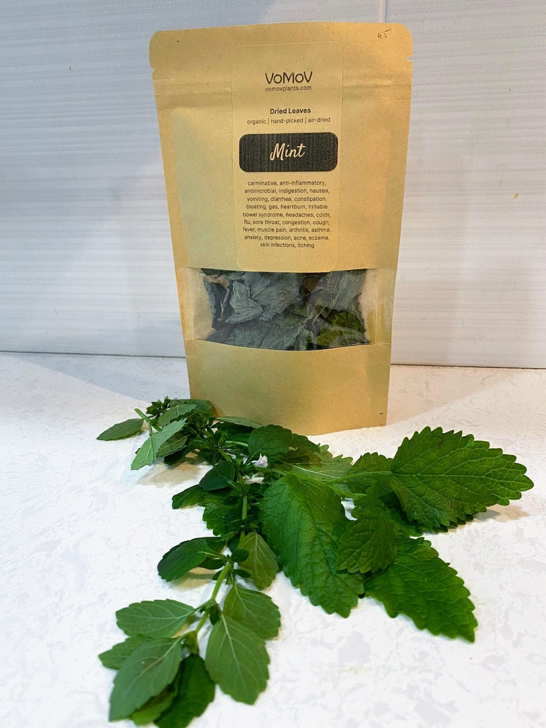 Organic Mint Leaves Dried Cut, 100 Premium, Homegrown, No GMO, No