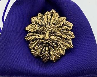 Badge Green Man en étain plaqué or