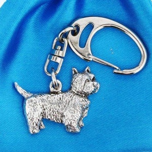 Westie Dog Pewter Keyring