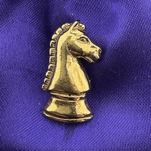 Chess Piece Gold Plated Pewter Pin Badge