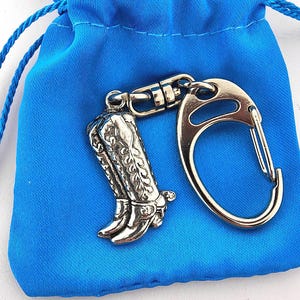 Cowboy Boots Western Pewter Keyring