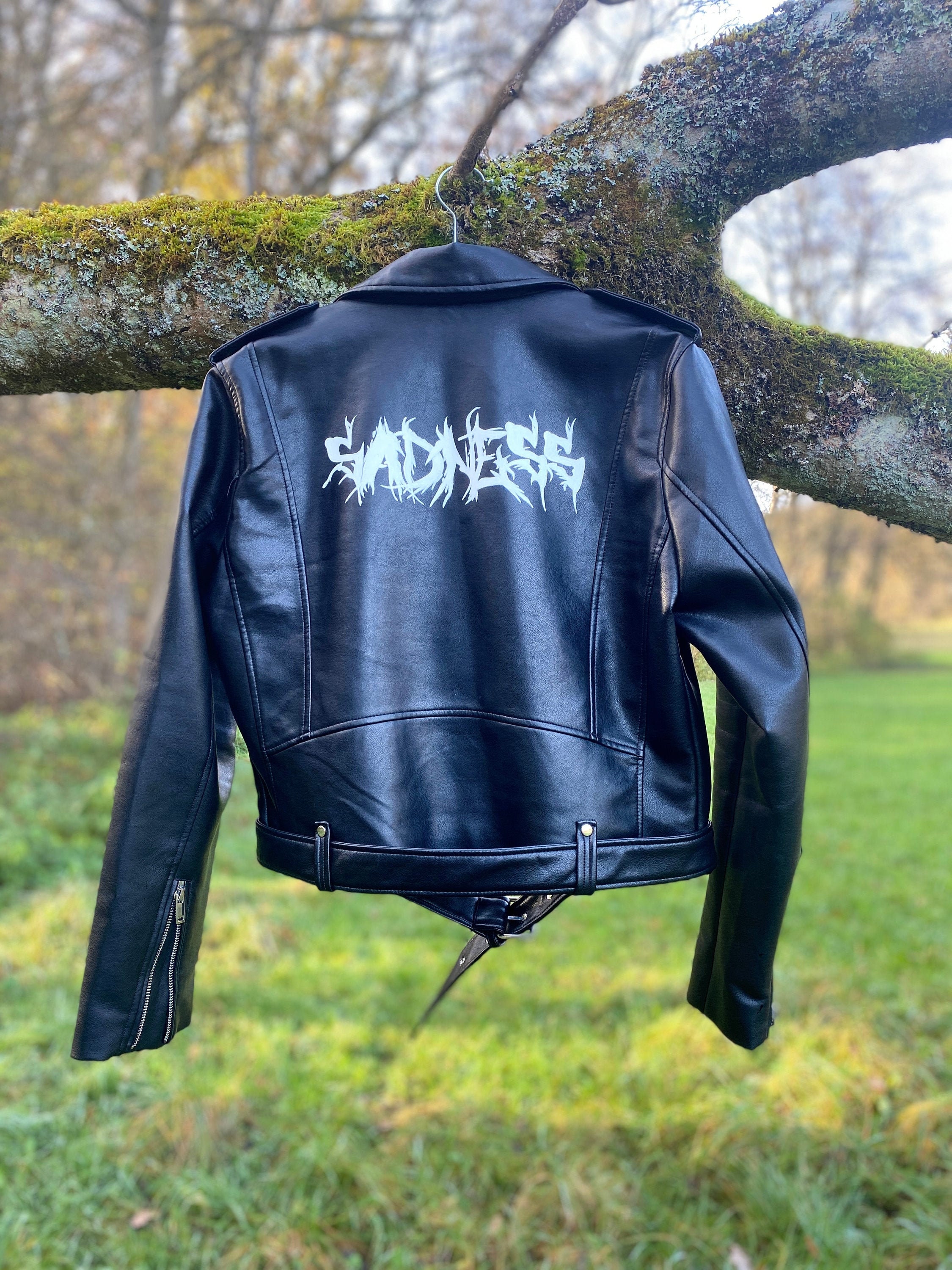 Gothic faux leather jacket sale