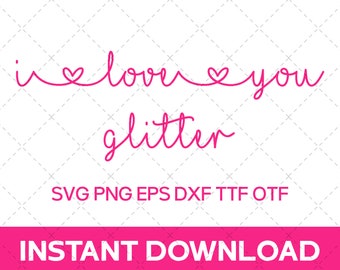 Download I Love Glitter Font Etsy