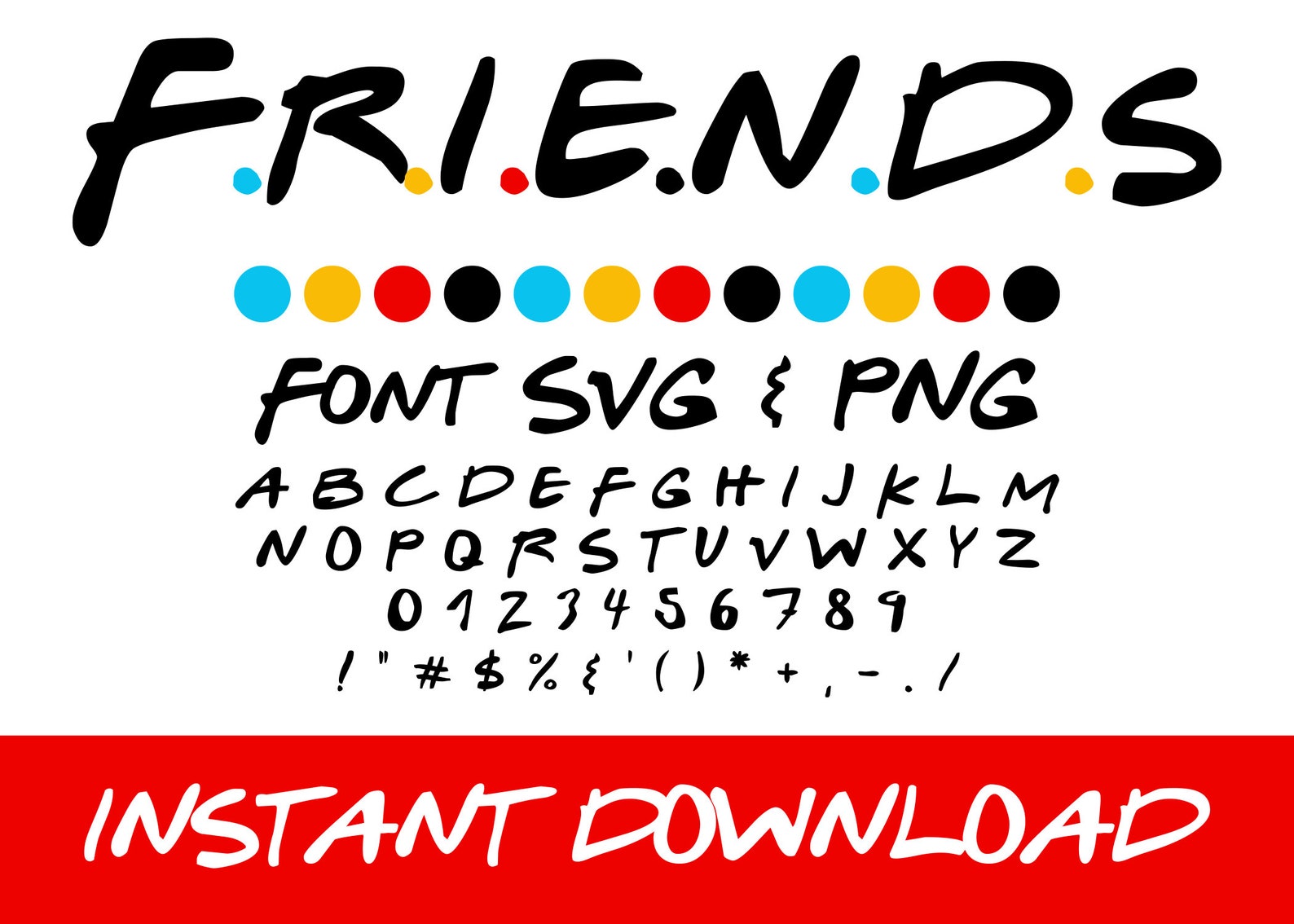 Freunde Schrift Alphabet Buchstaben Zahlen und Punkte Etsy