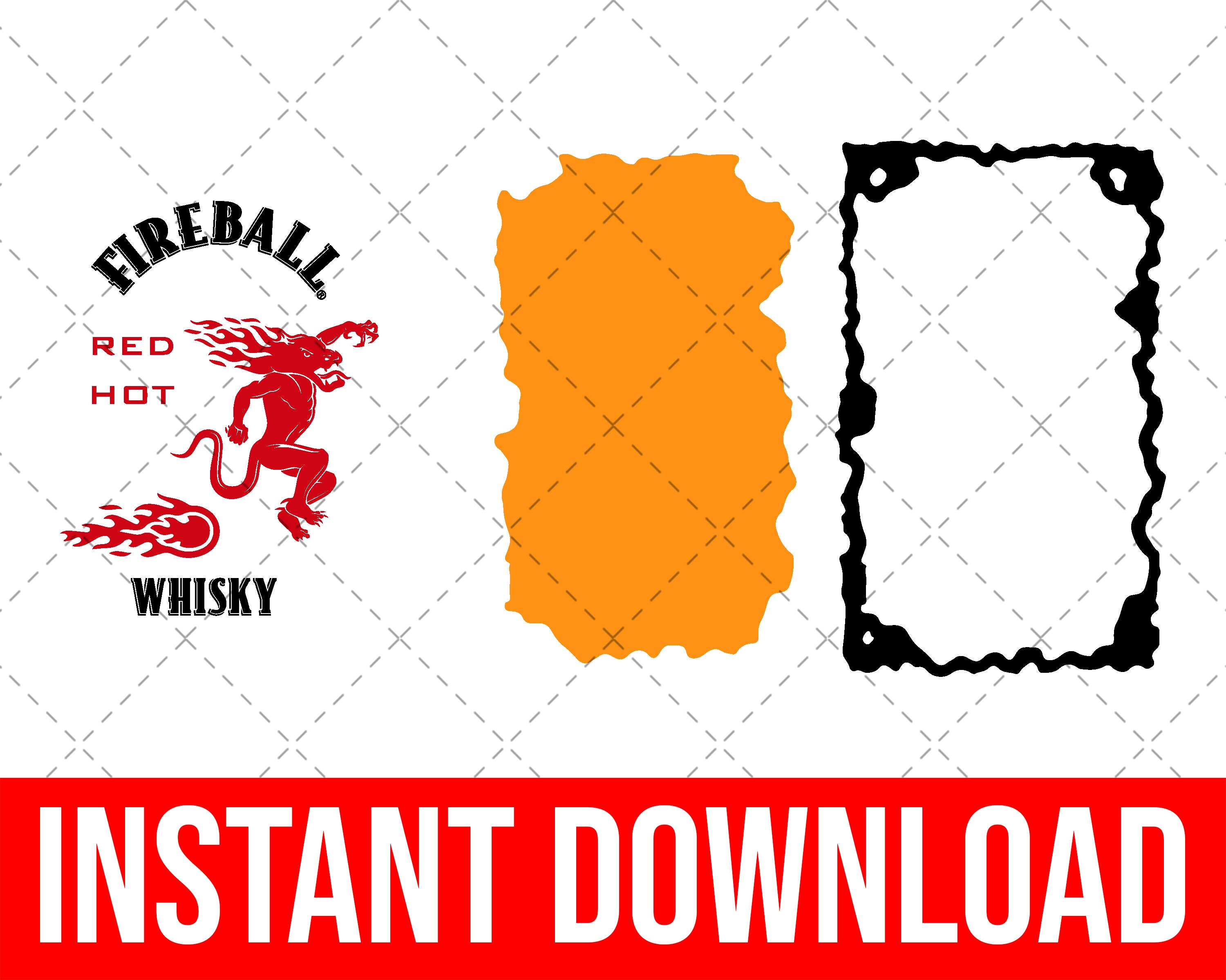 Fireball Whiskey Labels Red Hot Cricut Files Full Tumbler | Etsy