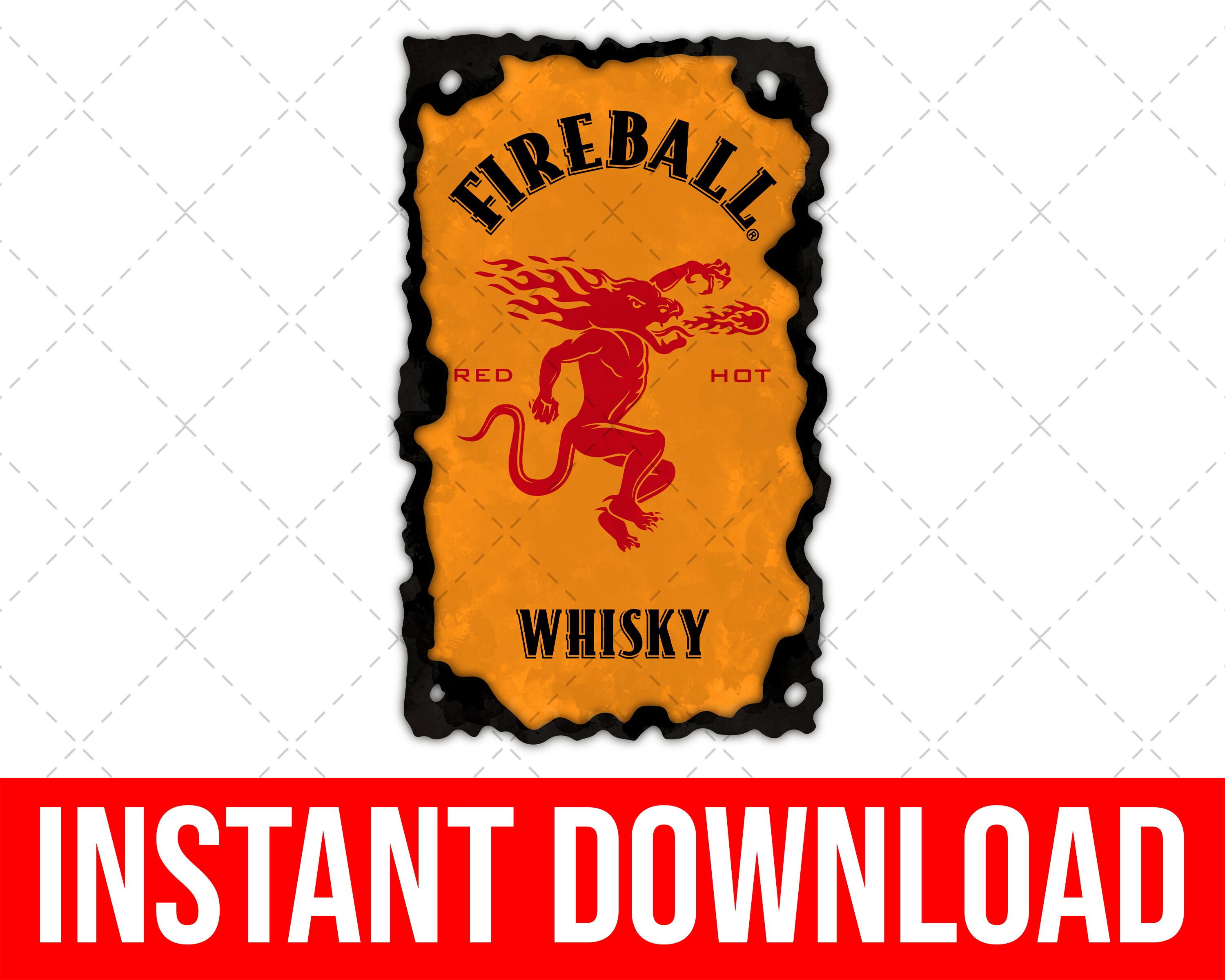 Fireball Whiskey Labels Red Hot Cricut Files Works With Full | Etsy