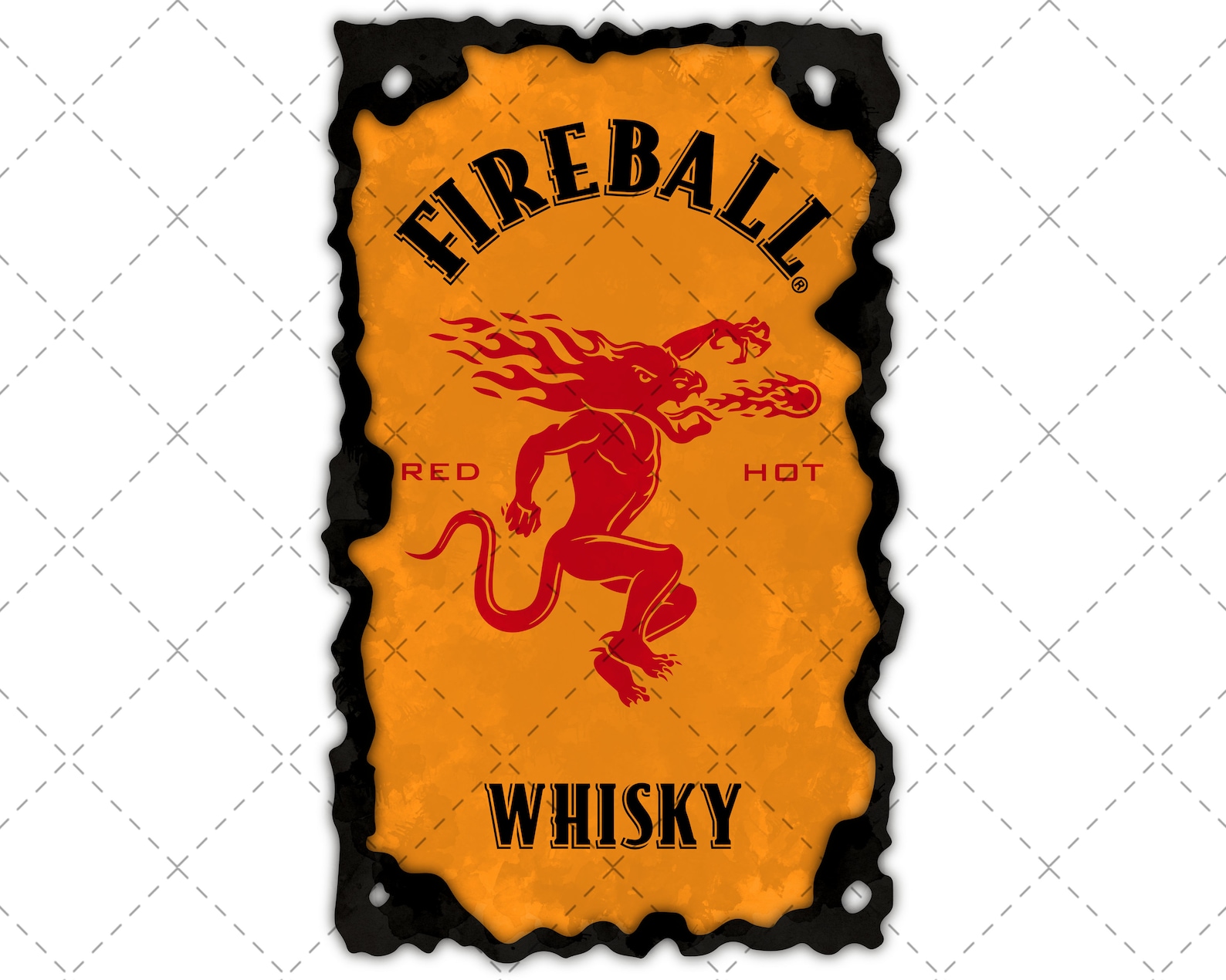 Fireball Whiskey Labels Red Hot Cricut Files Works With Full Etsy