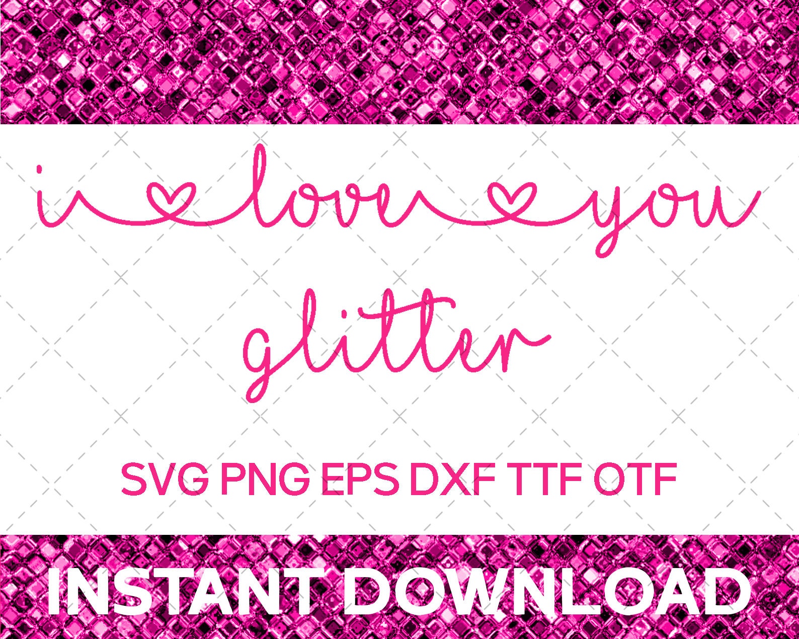MF I Love Glitter Handwritten Font Easy to use Decorative Etsy