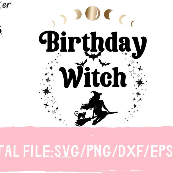 Birthday Witch Svg, Witch Png, Gift for Her, Drunk Witch, Good Witch Svg, Bad Witch Jpg, Birthday Crew Outfits, Birthday Family Witch