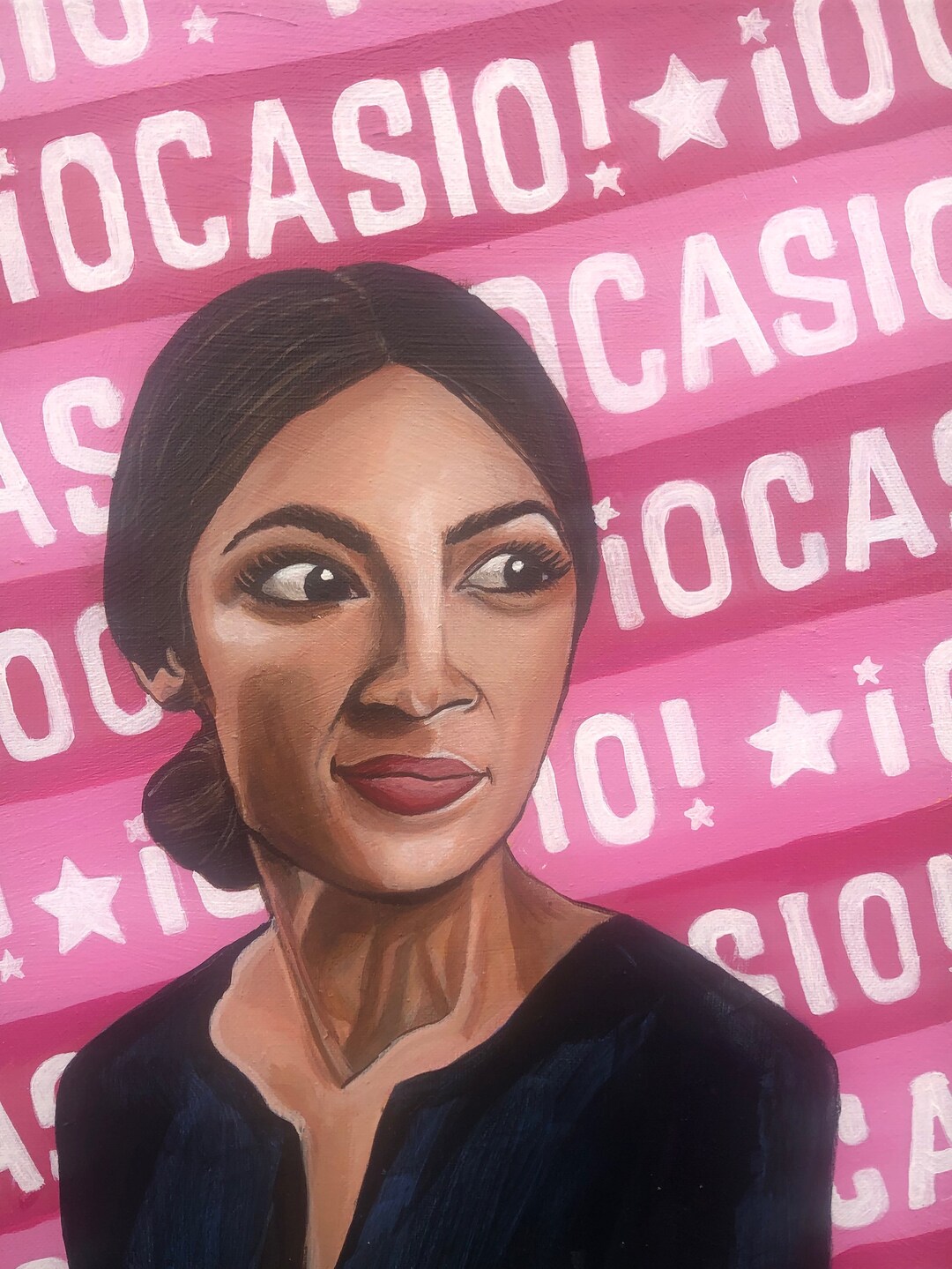 Alexandria Ocasio Cortez AOC Campaign Poster Original Acrylic Painting ...
