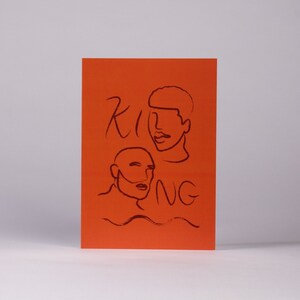 Carte de voeux King, orange, noir Excellence, papa, frère, mari, carte de joyeux anniversaire
