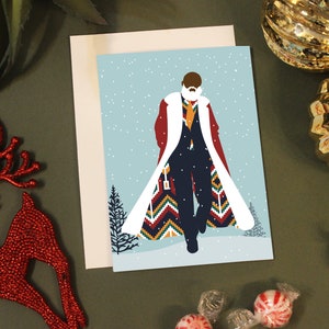 Zwarte kerstkaart meneer de kerstman, feestelijk seizoen, knappe kerstman, diverse kaarten, vrolijk kerstfeest, zwarte liefde, Afrikaanse print, zwarte kerstman