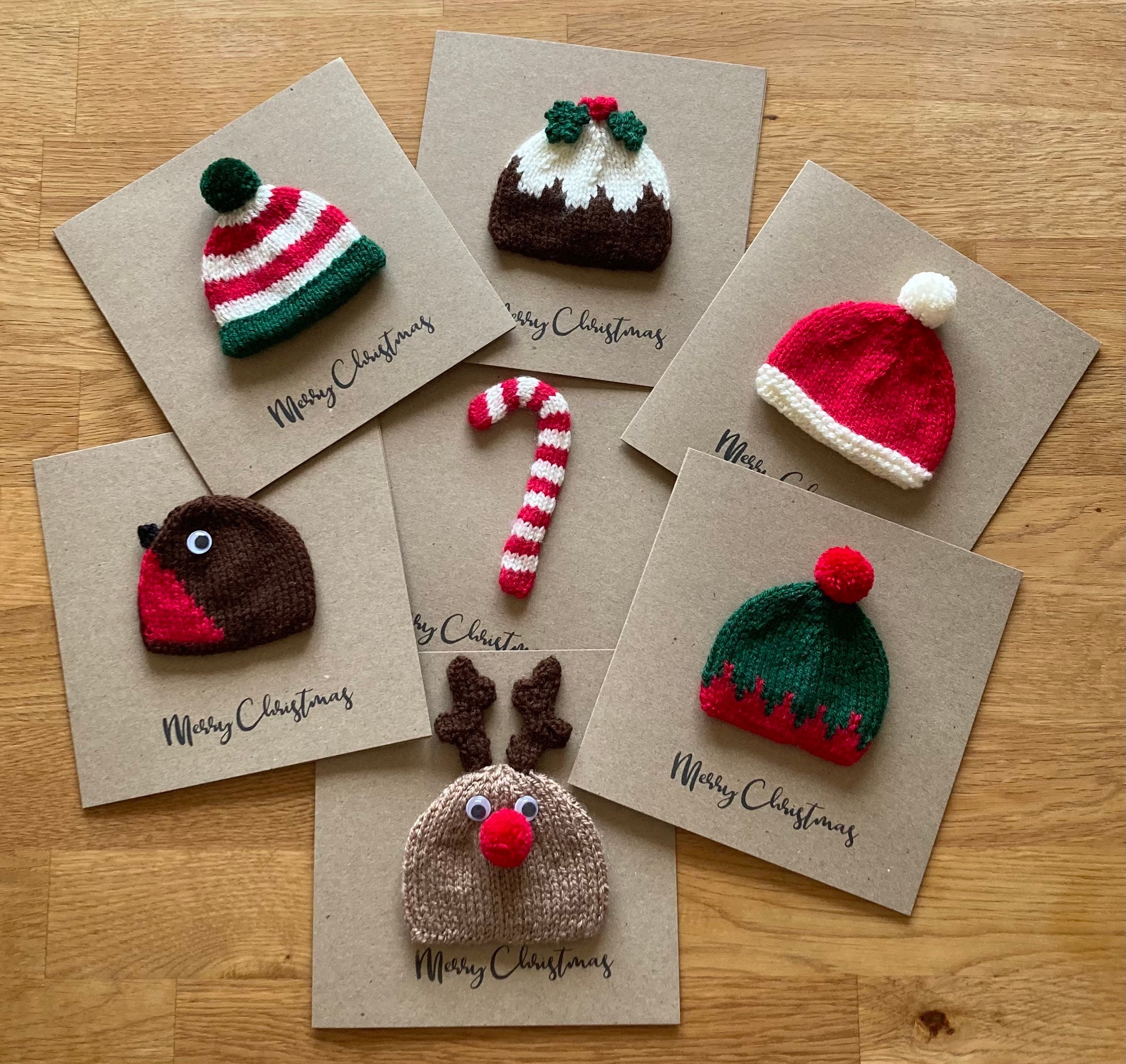 Hand Knitted Christmas Cards Etsy UK