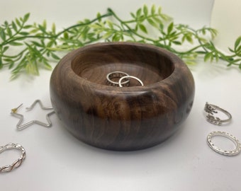 Walnut Wood Jewelry Dish - Bedside Bowl- Nightstand Tray - Ring Holder - Wood Ring Bowl Dish Mothers Day Gift