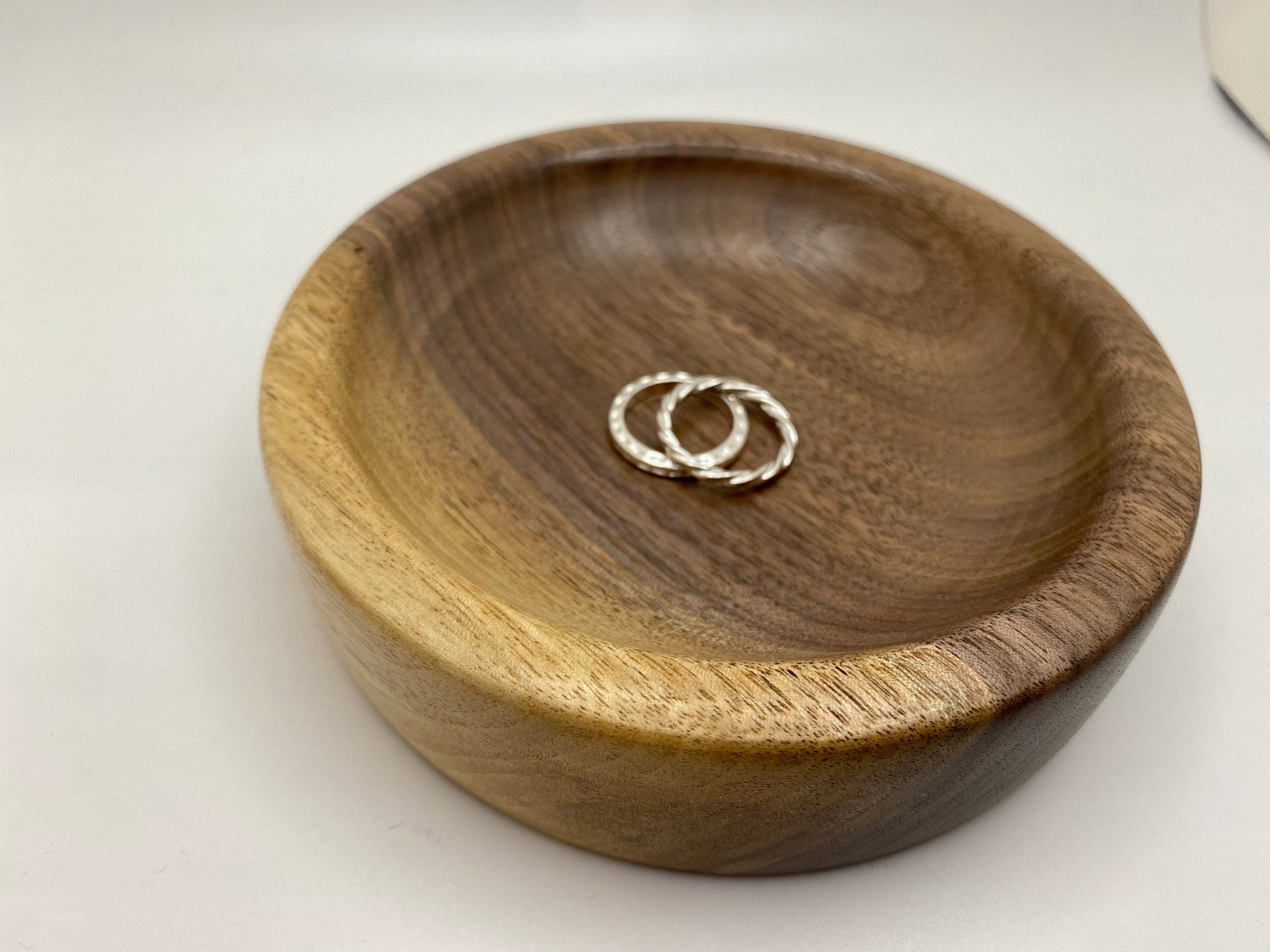 Walnut Wood Ring Dish Wood Bowl Handmade Ring Dish Engagement Wood Ring