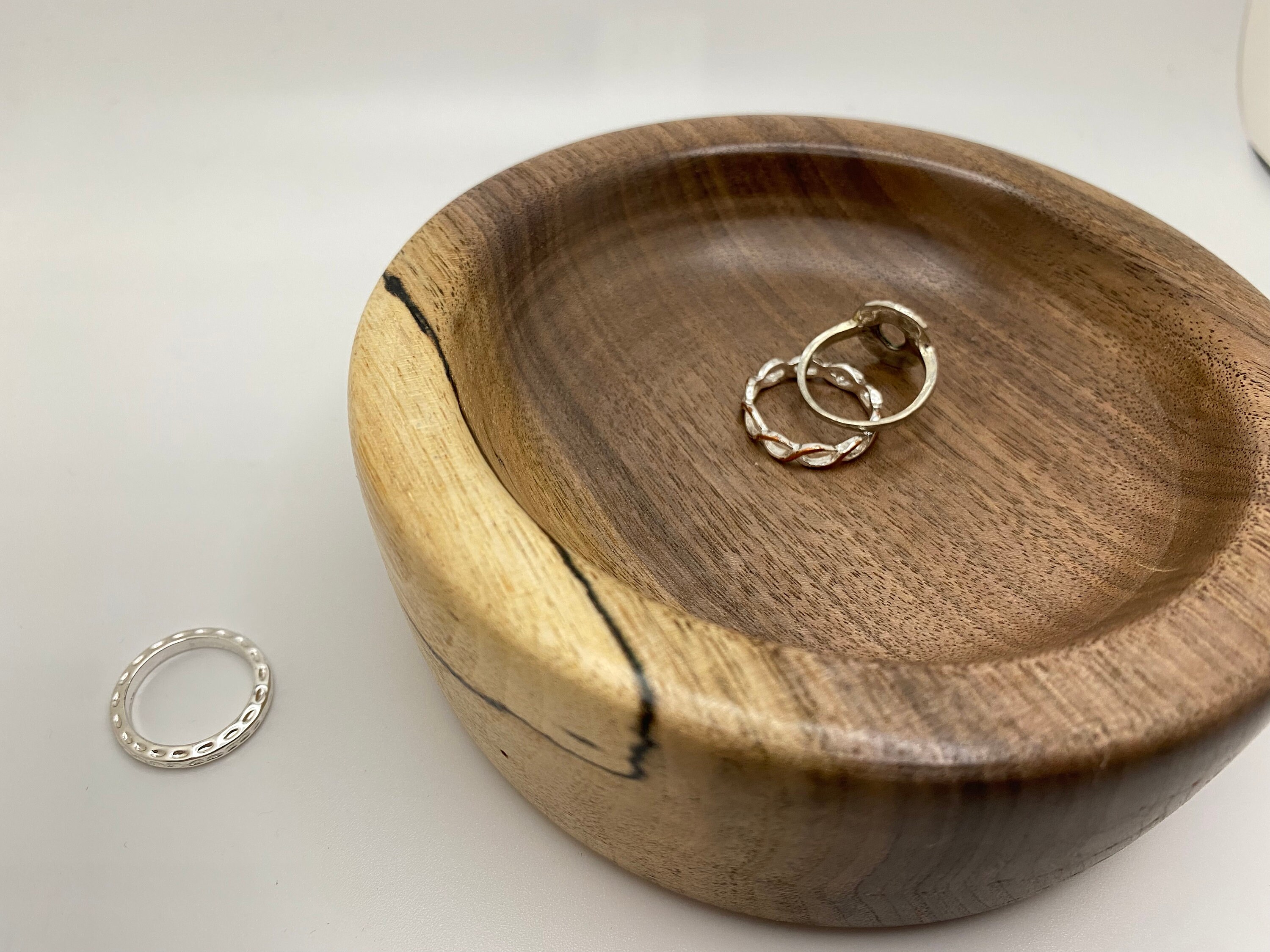 Walnut Wood Ring Dish Wood Bowl Handmade Ring Dish Engagement Wood Ring