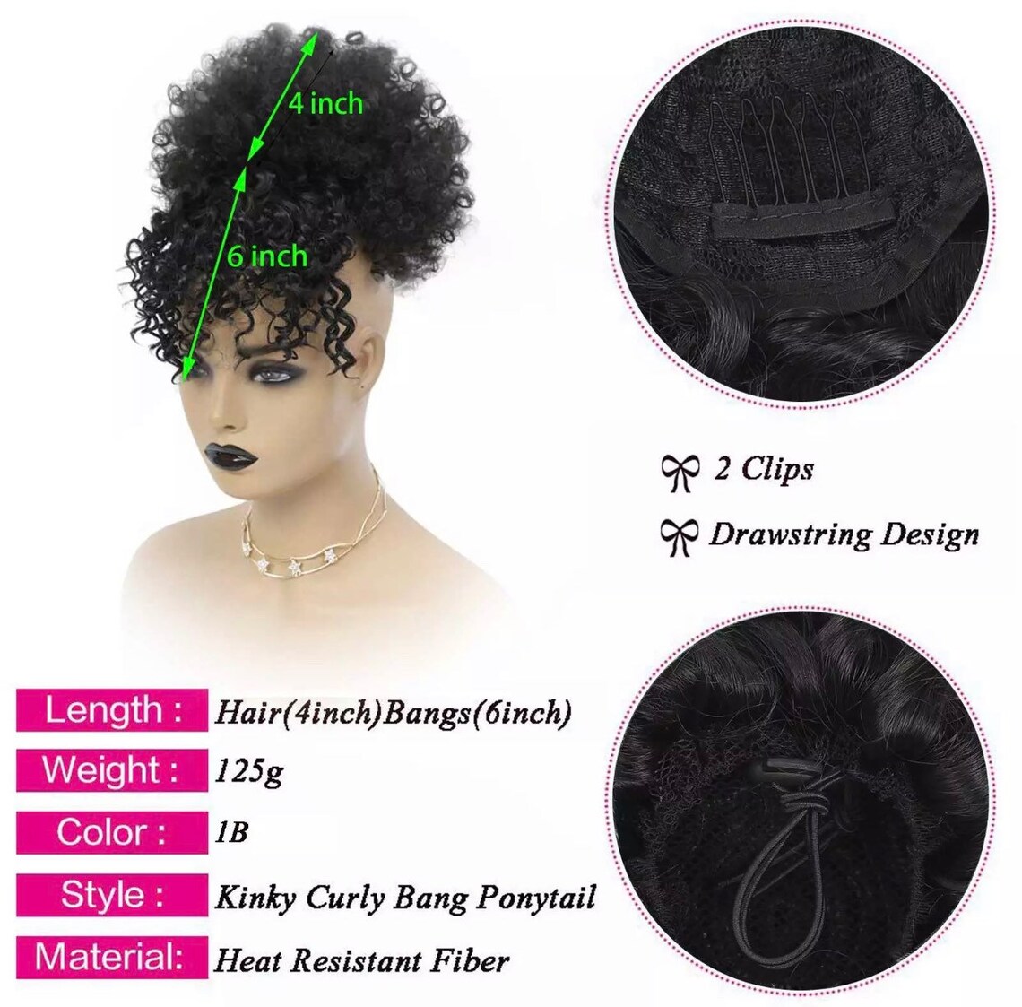 Afro High Puff Hair Extension Etsy
