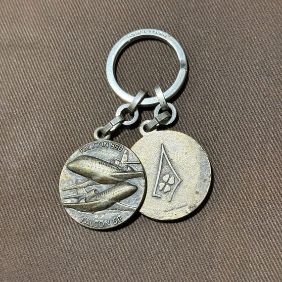Vintage Dassault Falcon 50 & Keychain, Key Rings Collectible