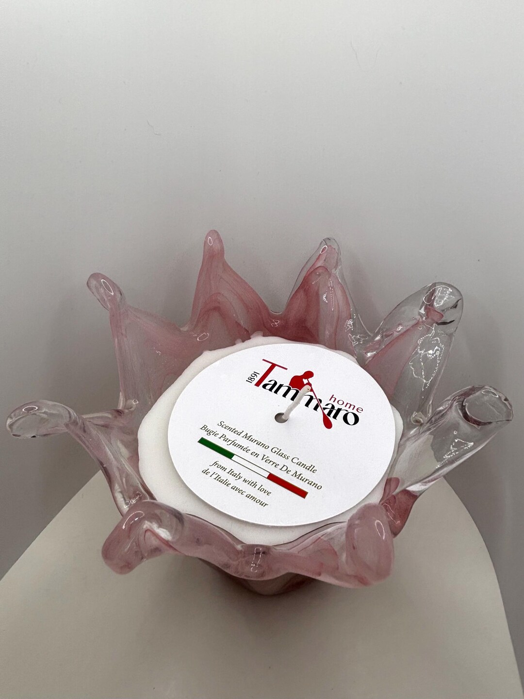 Vase En Verre De Murano Blanc Modèle Vortex Par Tammaro Home - Déco Moderne, Fait Main En Italie, Neuf
