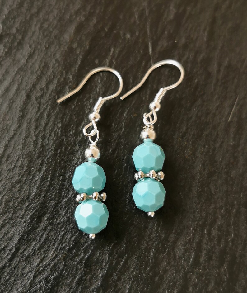 Cute Turquoise Earrings Blue Teardrop Earrings Dainty Turquoise Teardrop Earrings Natural Gemstone Earrings. Danglig Earrings