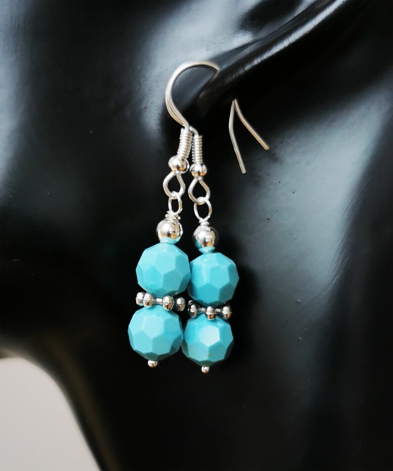 Cute Turquoise Earrings Blue Teardrop Earrings Dainty Turquoise Teardrop Earrings Natural Gemstone Earrings. Danglig Earrings