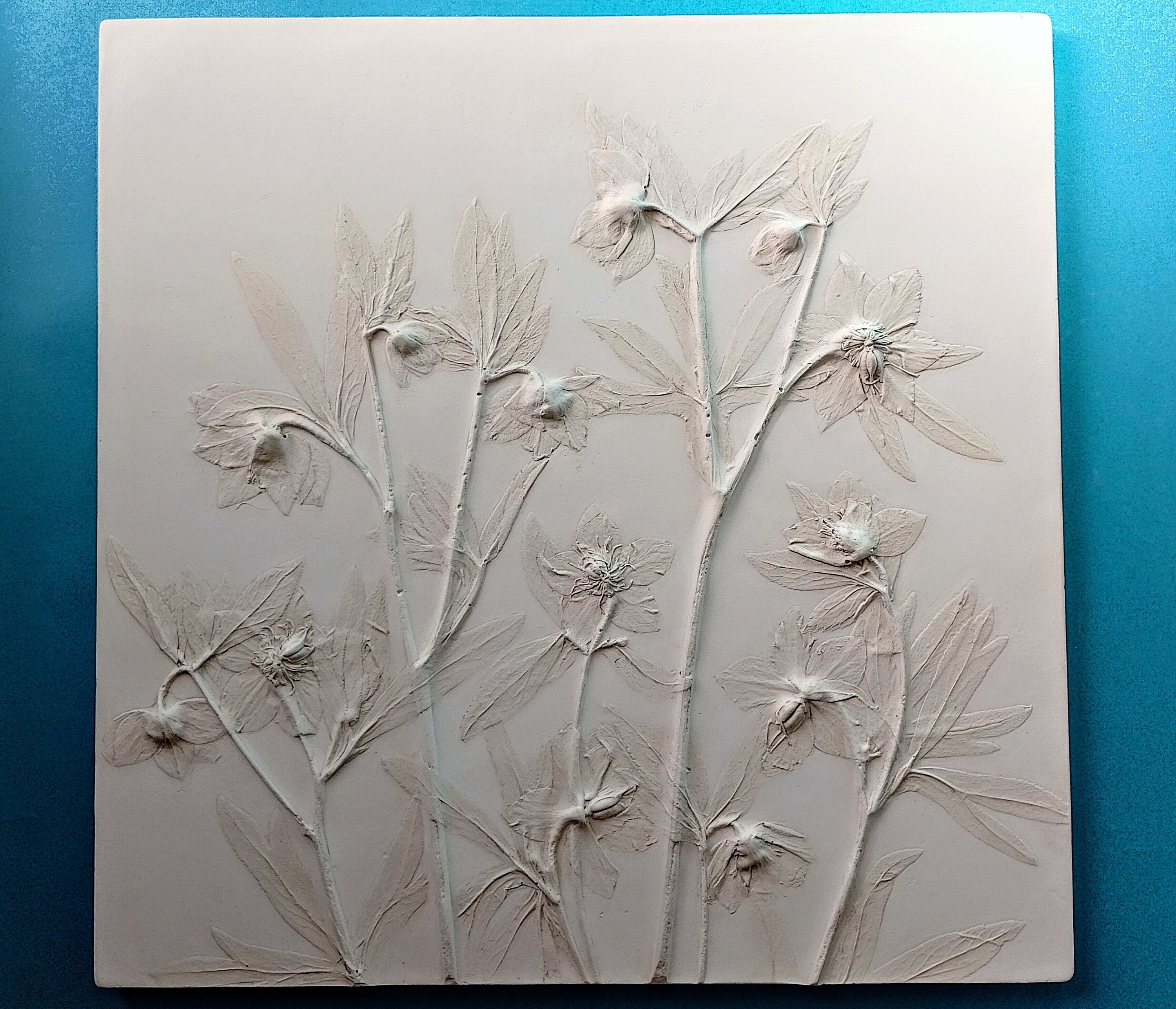 Botanical Basrelief Plaster Decor Large Relief Art Plaster Etsy