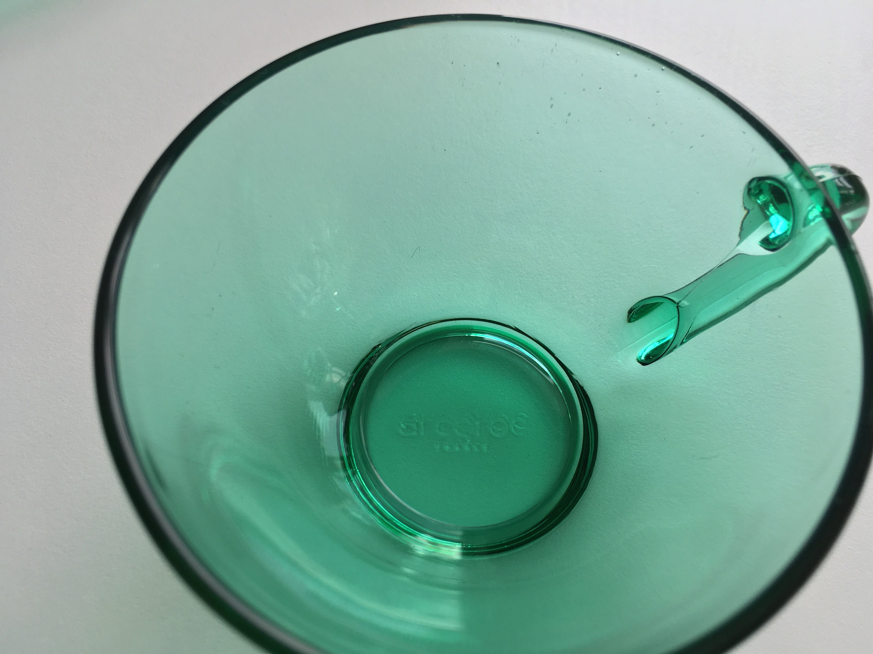 Vintage Set of 4 Green Glass Cups & Saucers / Vintage French Etsy