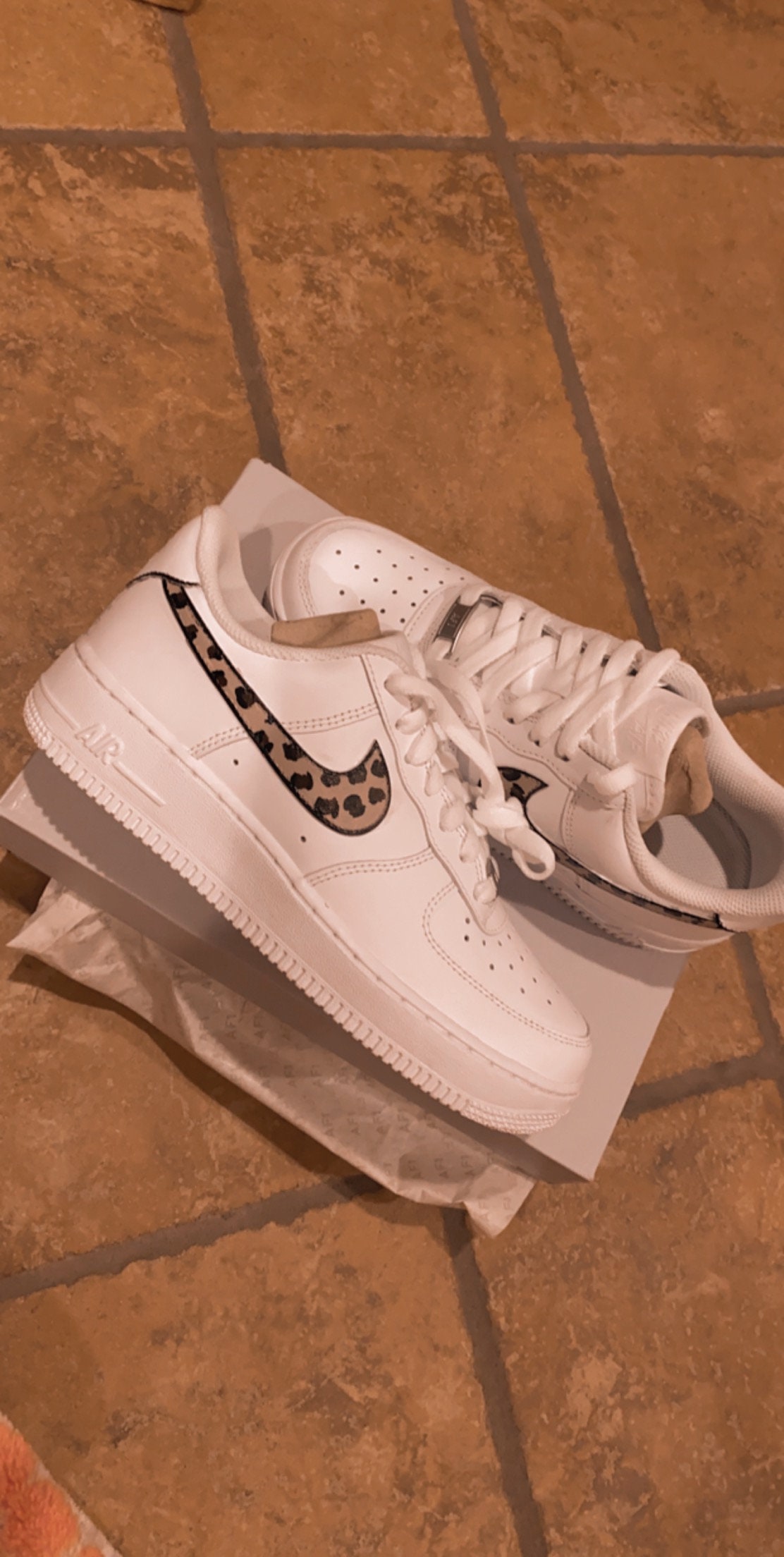 Brown and cream Louis Vuitton Air Force 1 Custom - Owl Fashion Shop