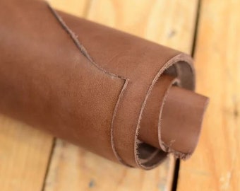 Real Side Leather | Burnside- Color: Med Brown | Leather for Crafts and Small Leather Goods | 20-21.9sqft Avg. | Sourced from the USA