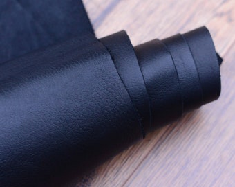 Real Side Leather | Black Alpine | Leather for Crafts and Small Leather Goods | 22-23.9sqft Avg | Sourced in the USA