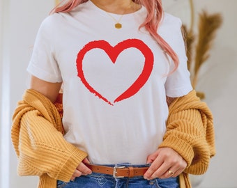 Valentinstag Shirt, Frauen Valentinstag T-Shirt, Herz Liebe T-Shirt, Valentinstag Shirts, Damen Shirts, süße Liebe T-Shirt