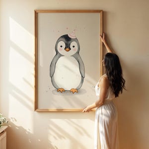 Art mural panda aquarelle, impression de chambre de bébé panda mignon, décoration murale pour maternelle, oeuvre d'art pour chambre de bébé, illustration animalière, chambre de bébé neutre